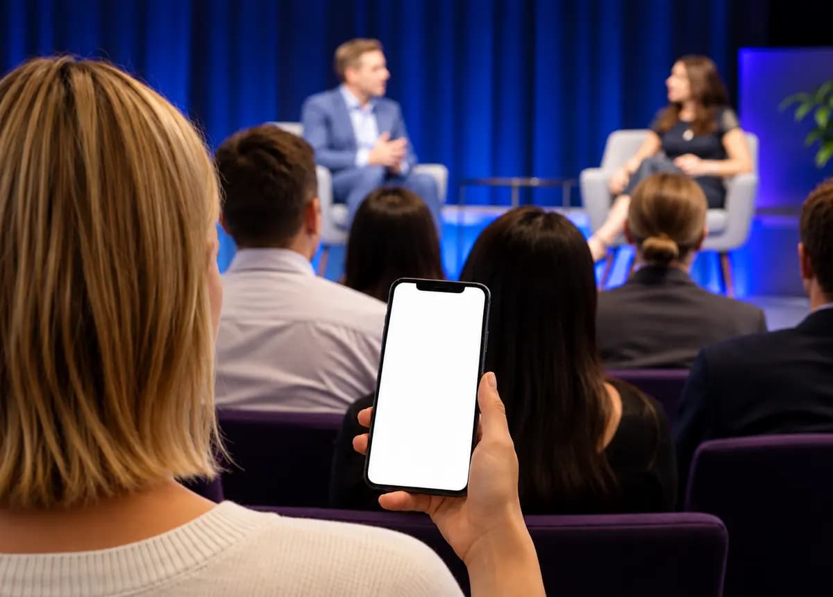 Speaker taking questions from an audience